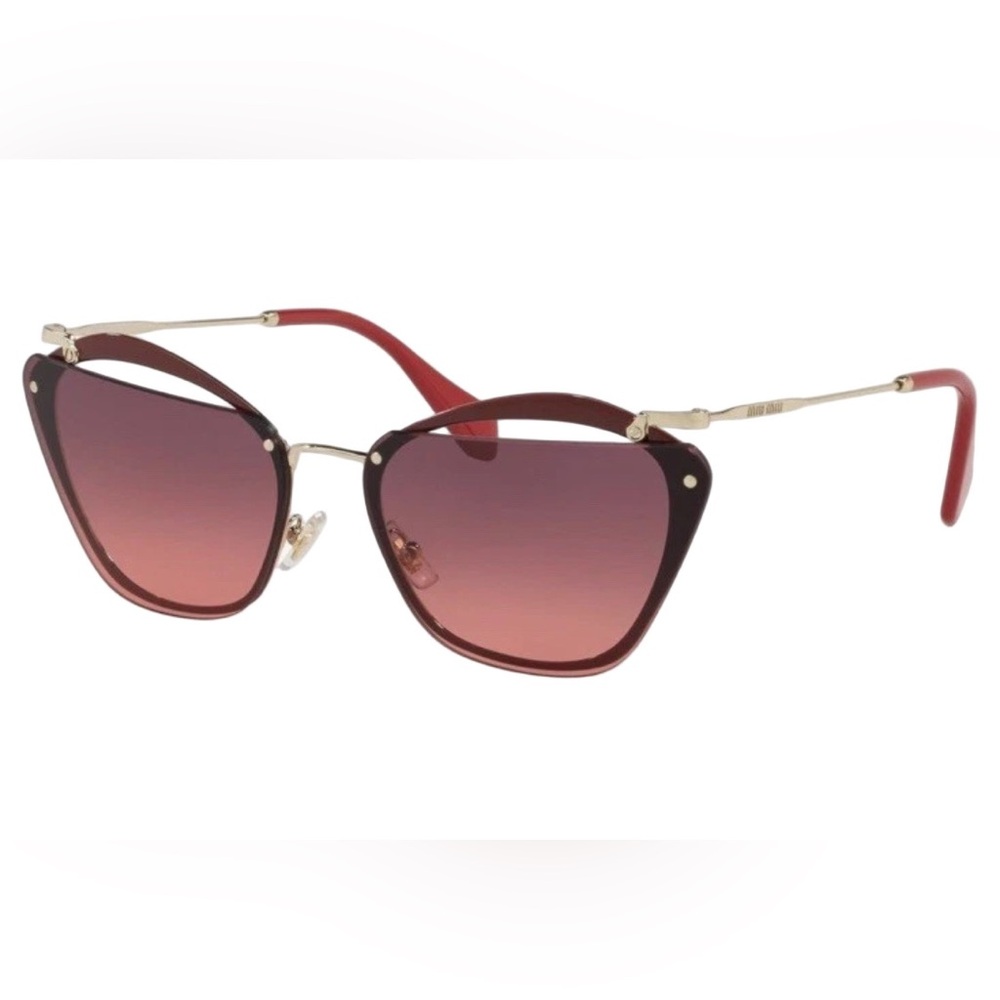Miu Miu Gradient Cat Eye Gold Brown Sunglasses